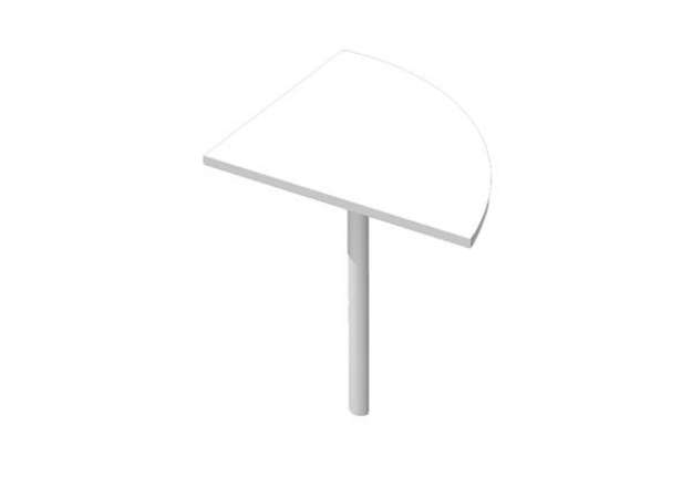 Immagine di Raccordo angolare 90° per scrivanie Easy - 80 x 80 cm - bianco/grigio alluminio