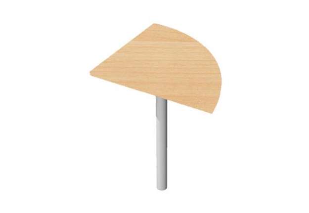 Immagine di Raccordo angolare 90° per scrivanie Easy - 80 x 80 cm - faggio/grigio alluminio