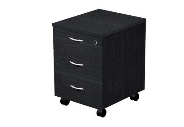 Immagine di Cassettiera Easy - 3 cassetti - con ruote - 41,8 x 52 x 59,5 cm - nero venato