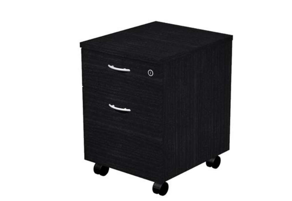 Immagine di Cassettiera Easy - 1 cassetto + 1 classificatore - con ruote - 41,8 x 52 x 59,5 cm - nero venato
