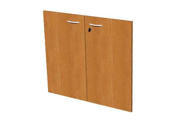 Immagine di Coppia ante Easy - per mobile basso - 80 x 67 cm - spessore 18 mm - melaminico - noce chiaro