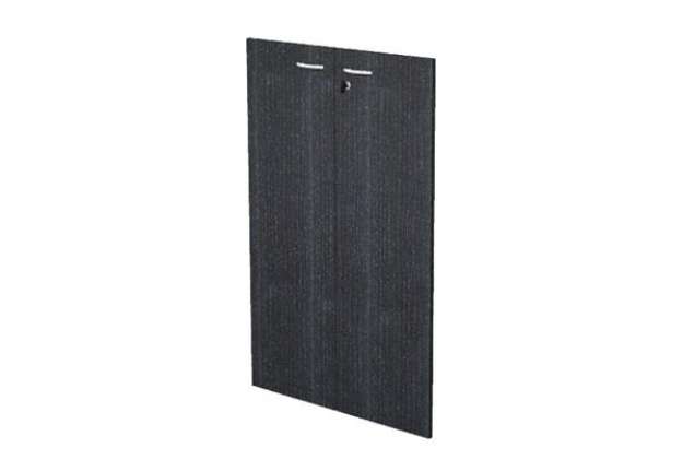 Immagine di Coppia ante Easy - per mobile medio - 80 x 115 cm - spessore 18 mm - melaminico - nero venato