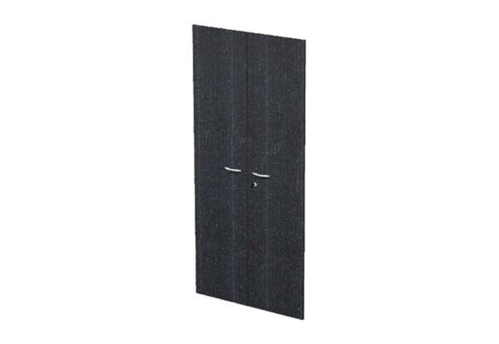 Immagine di Coppia ante Easy - per mobile alto - 80 x 175 cm - spessore 18 mm - melaminico - nero venato