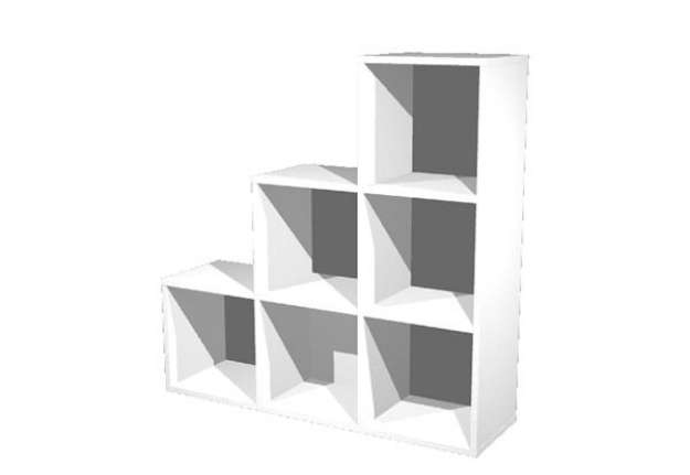 Immagine di Libreria casellario Rainbow - 6 caselle a scalare - 104,1x29,2x103,9 cm - bianco