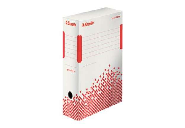 Immagine di Scatola archivio Speedbox - dorso 10 cm - 35x25cm - bianco e rosso - Esselte