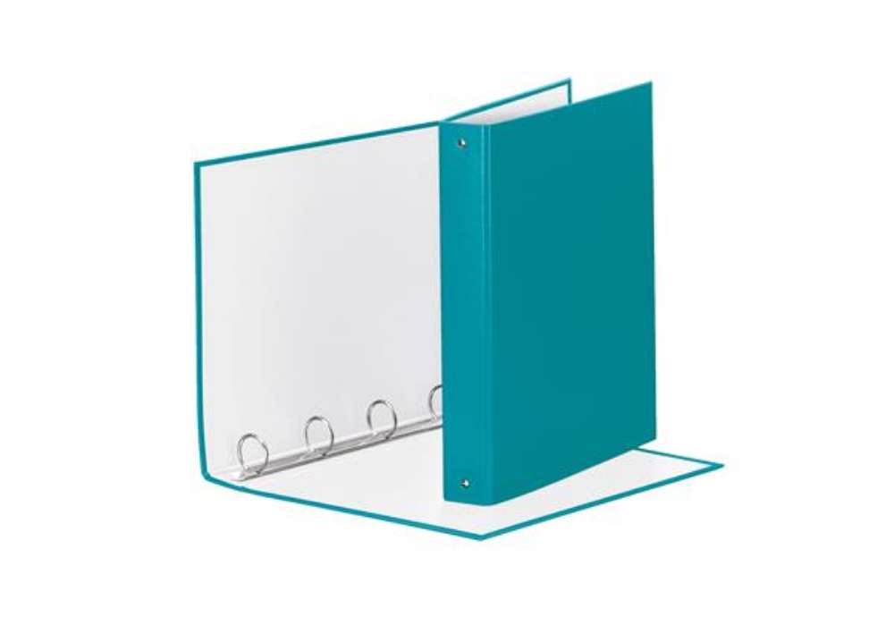 Immagine di Raccoglitore Meeting - 22 x 30 cm - 4 anelli tondi 30 mm - dorso 4 cm - PP - turchese - Esselte