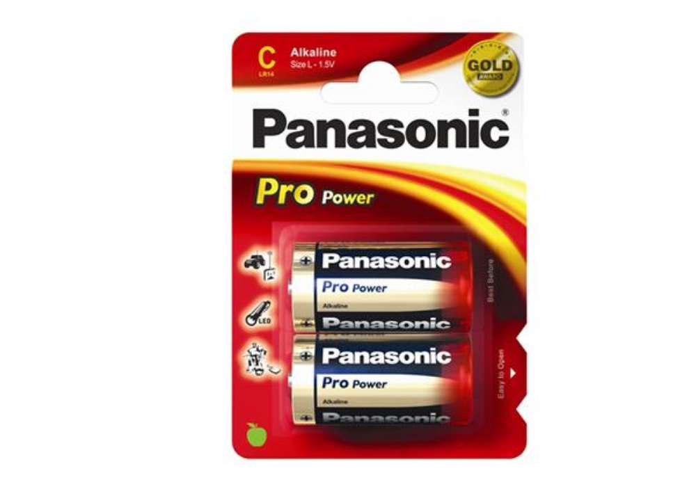 Immagine di Pila mezzatorcia - C - LR14 - ProPower - alcalina - Panasonic - blister 2 pezzi