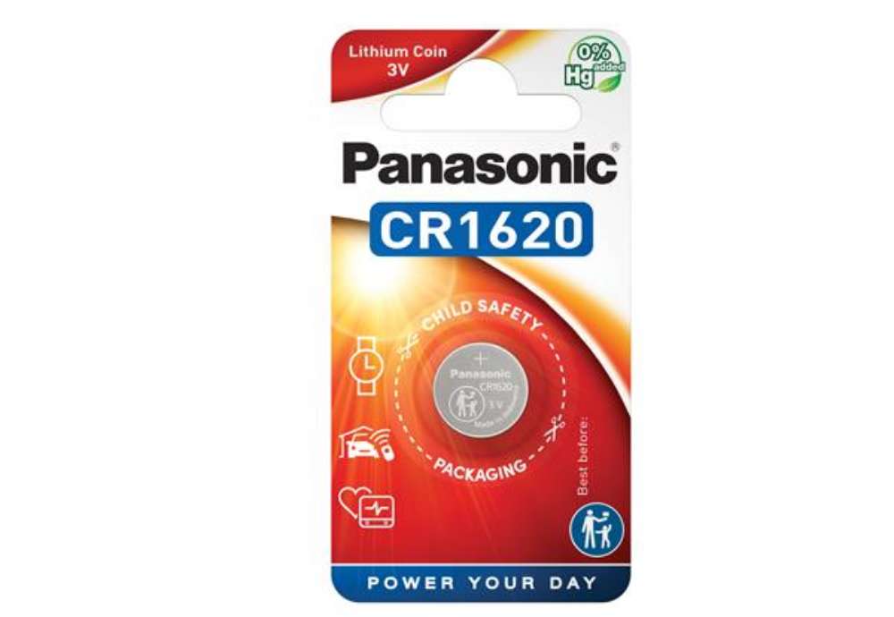 Immagine di Micropila CR1620 - a pastiglia - litio - Panasonic - blister 1 pezzo
