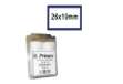 Immagine di Rotolo da 600 etichette per Printex Z 17 - 26x19 mm - adesivo permanente - bianco - cornice blu - Pr