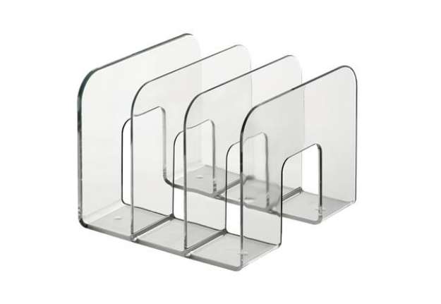 Immagine di Portariviste Trend - 3 scomparti - 21,5 x 21 cm - dorso 16,5 cm - trasparente - Durable