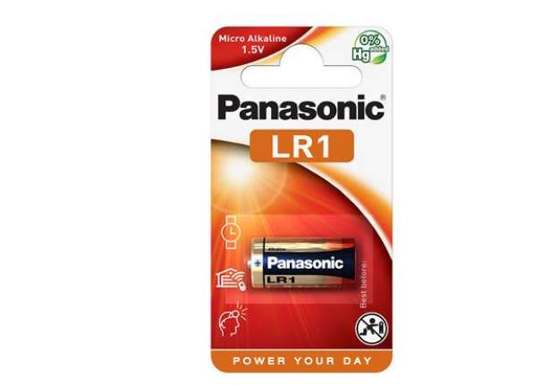 Immagine di Micropila LR1 - 1,5V - alcalina - Panasonic - blister 1 pezzo