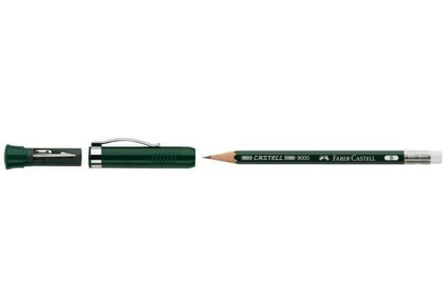 Immagine di Matita in grafite castell 9000 Extender - gradazione B - Faber-Castell - set regalo con temperamatit
