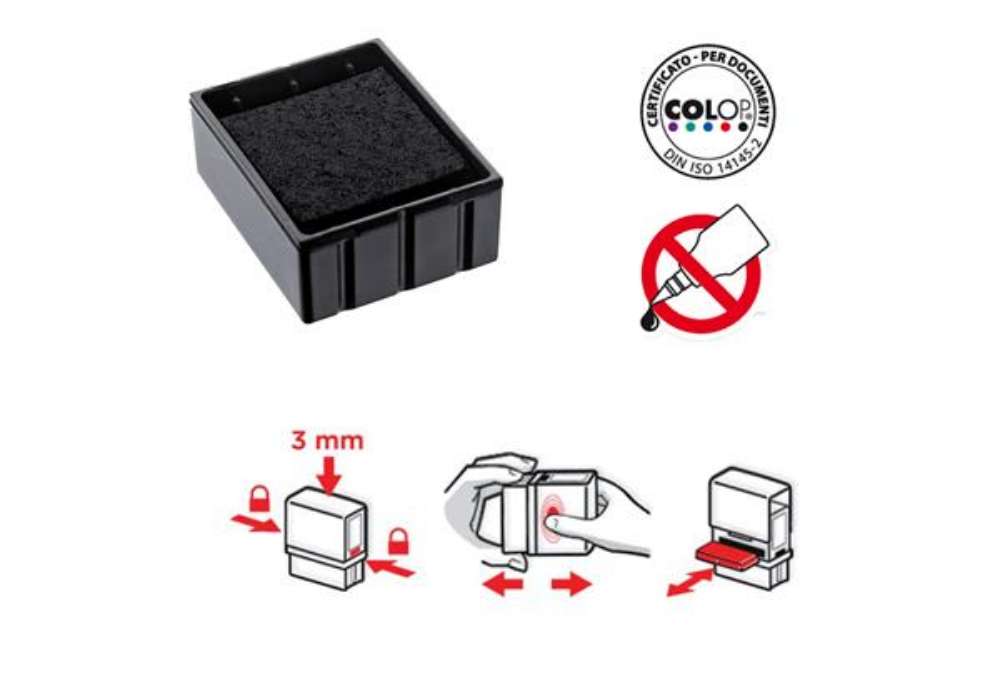 Immagine di Tampone di ricambio E/Q12 - nero - Colop