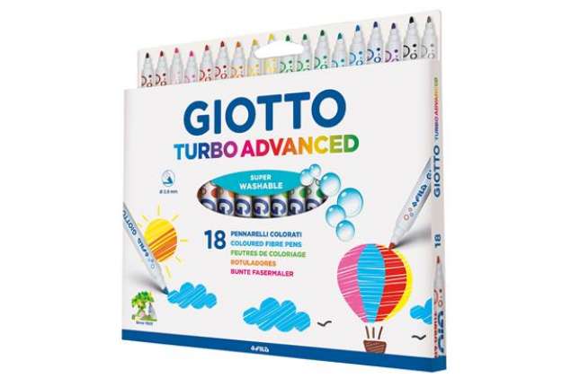 Immagine di Pennarelli Turbo Advanced - punta 2,8mm - colori assortiti - Giotto - astuccio 18 pezzi