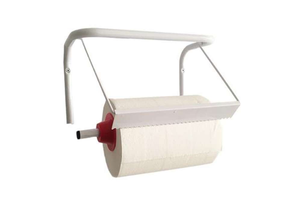 Immagine di Porta bobina asciugatutto da muro - metallo - bianco - PerfettoFactory