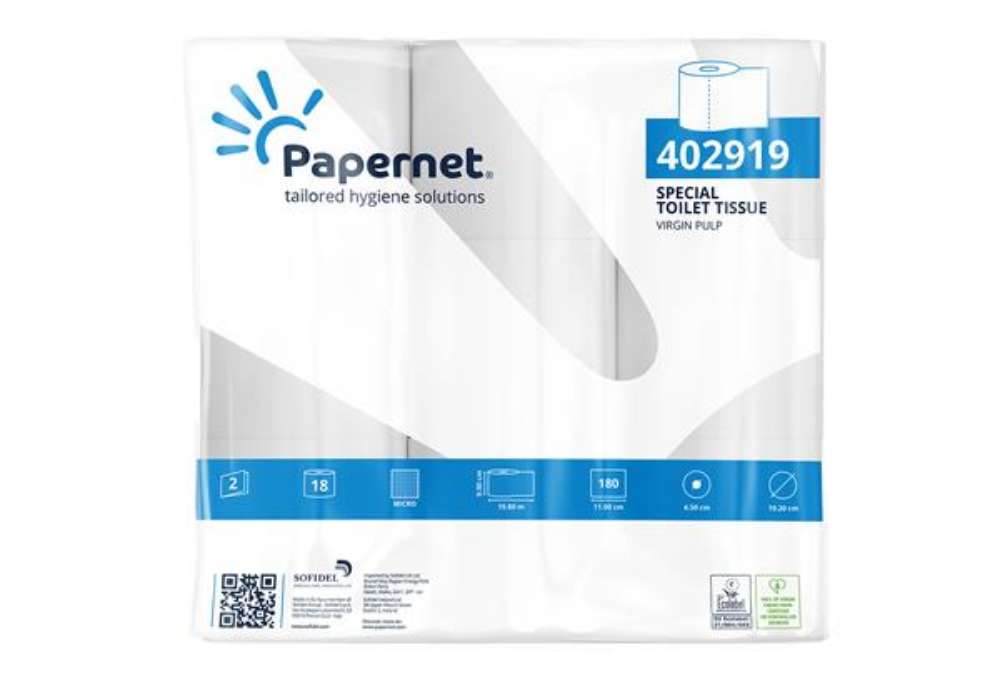 Immagine di Carta igienica - 2 veli - 16,5 gr - 9,5 cm x 19,8 mt - diametro 10,2 cm - 180 strappi - Papernet - p