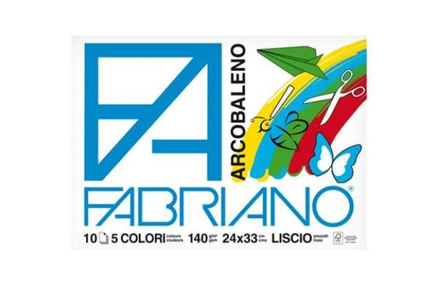 Immagine di Album Arcobaleno - 24x33cm - 10 fogli - 140gr - 5 colori - Fabriano