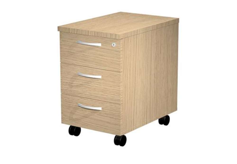 Immagine di Cassettiera Agorà - 3 cassetti - con ruote - 44 x 60 x 60 cm - rovere