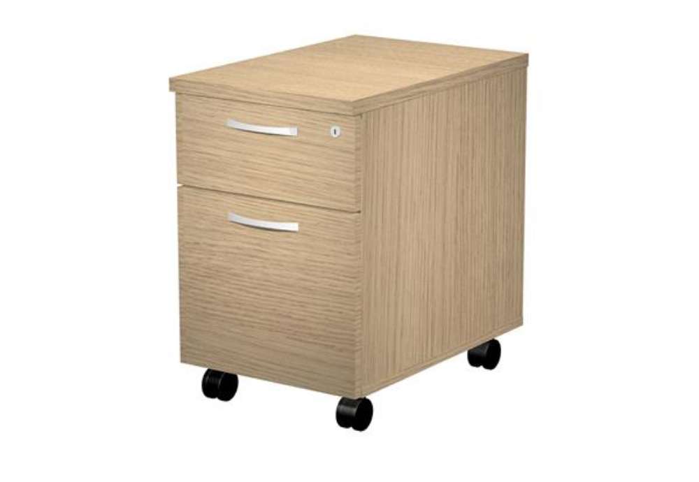 Immagine di Cassettiera Agorà - 1 cassetto + 1 classificatore - con ruote - 44 x 60 x 60 cm - rovere