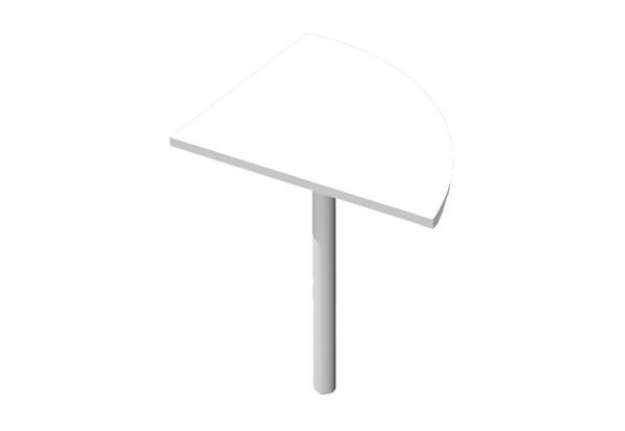 Immagine di Angolare Agor? Basic - 90 gradi - 80 x 80 cm - gamba di supporto in metallo - bianco