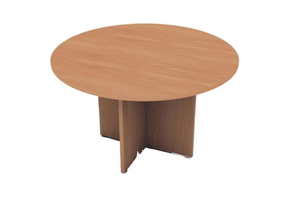 Immagine di Tavolo riunione Easy - 4 posti - diametro 120 cm - altezza 72 cm - noce chiaro