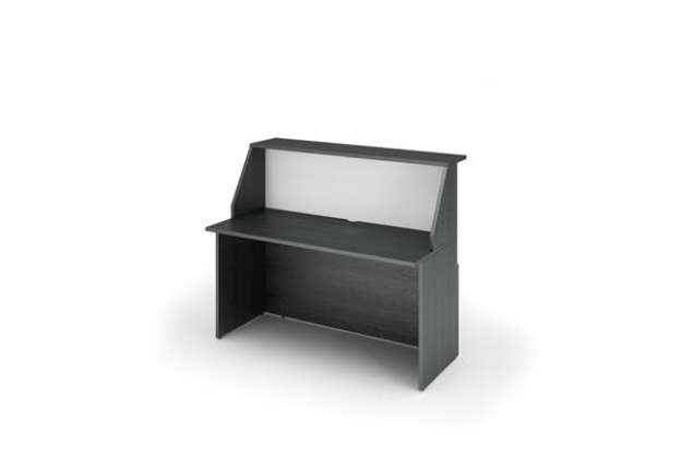 Immagine di Modulo Prestige reception sopralzo/desktop - 140 x 76,1 x 117 cm - nero venato/bianco