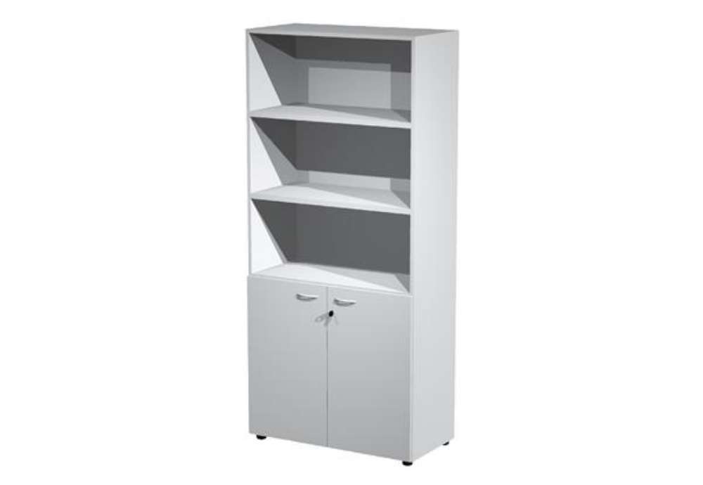 Immagine di Armadio modulare - a 2 ante basse - 90 x 45,8 x 200 cm - grigio