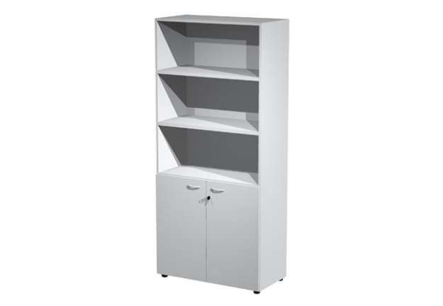 Immagine di Armadio modulare - a 2 ante basse - 90 x 45,8 x 200 cm - grigio