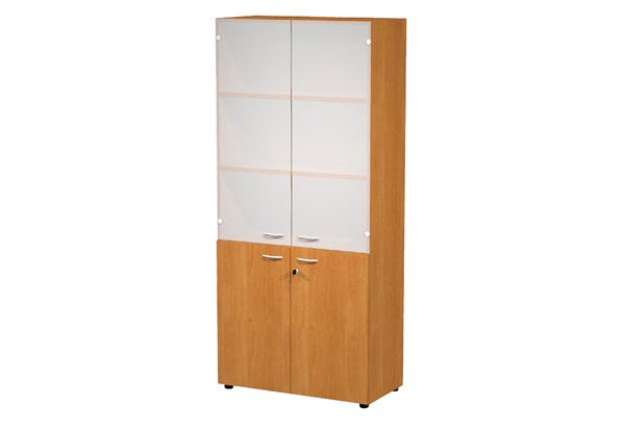 Immagine di Armadio modulare - a 2+2 ante - 90 x 45,8 x 200 cm - noce chiaro