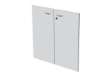 Immagine di Coppia ante per libreria modulare - bassa - 76 cm - melaminico - con serratura - bianco