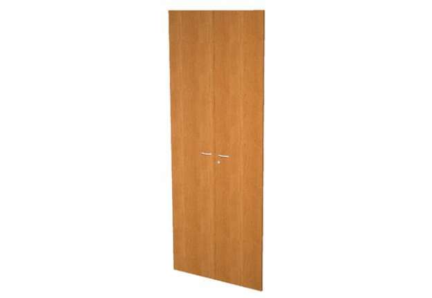 Immagine di Coppia ante per libreria modulare - alta - 76 cm - melaminico - con serratura - noce chiaro