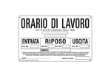 Immagine di Cartello segnalatore - 30x20 cm - ORARIO DI LAVORO - alluminio - Cartelli Segnalatori