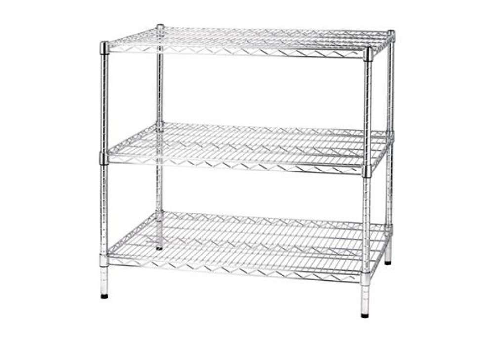 Immagine di Kit scaffale Archimede - 3 ripiani - 60 x 90 x 90 cm - acciaio cromato - Serena Group