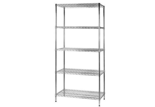 Immagine di Kit scaffale Archimede - 5 ripiani - 60 x 90 x 200 cm - acciaio cromato - Serena Group