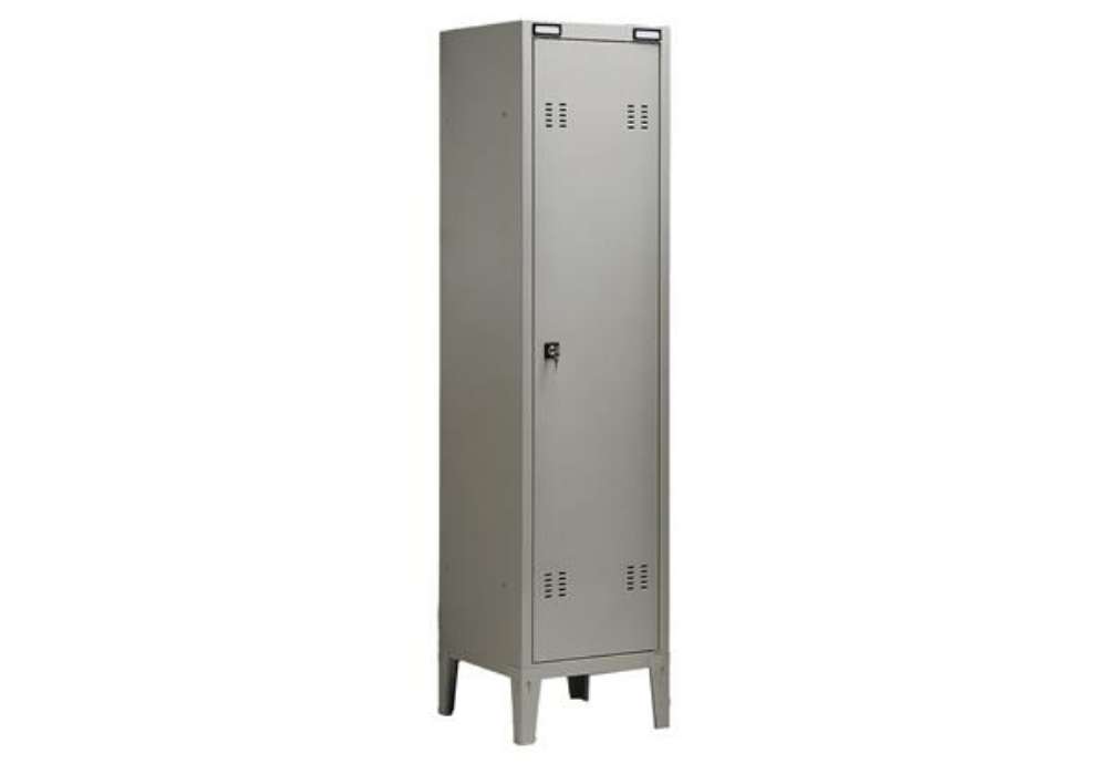 Immagine di Armadio metallo - spogliatoio - 1 posto - 38x35x180 cm - grigio - Tecnical 2