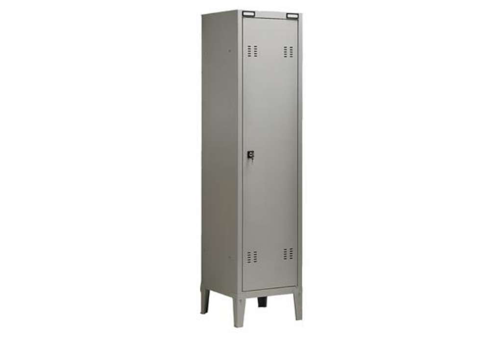Immagine di Armadio metallo - spogliatoio - 1 posto - con divisorio - 43x47x180 cm - grigio - Tecnical 2