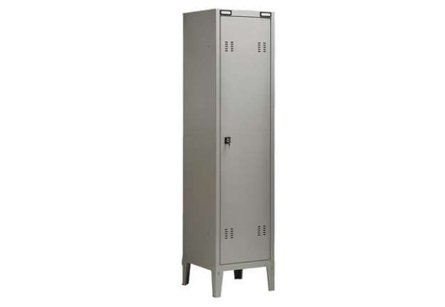 Immagine di Armadio metallo - spogliatoio - 1 posto - con divisorio - 43x47x180 cm - grigio - Tecnical 2