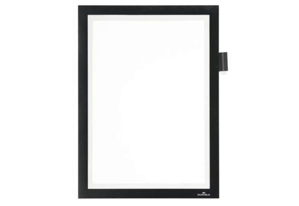 Immagine di Cornice adesiva Duraframe Note - pannello magnetico - A4 (21 x 29,7 cm) - nero - Durable