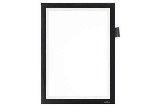 Immagine di Cornice adesiva Duraframe Note - pannello magnetico - A4 (21 x 29,7 cm) - nero - Durable