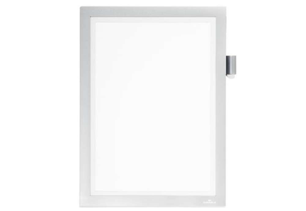Immagine di Cornice adesiva Duraframe Note - pannello magnetico - A4 (21 x 29,7 cm) - argento - Durable