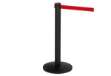 Immagine di Colonnina segnapercorso Alfa nera - altezza 95 cm - nastro retrattile rosso da 200 cm - Medial