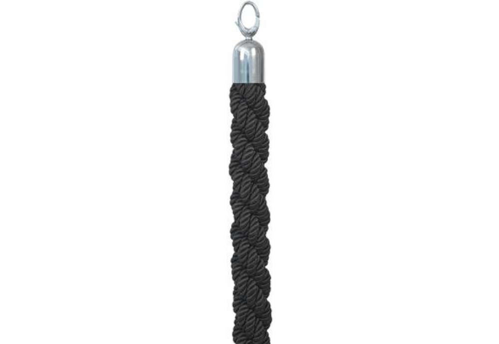 Immagine di Cordone intrecciato per colonnina segnapercorso - colore nero - lunghezza 150 cm - Securit