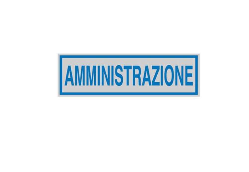 Immagine di Targhetta adesiva - AMMINISTRAZIONE - 16,5 x 5 cm - Cartelli Segnalatori