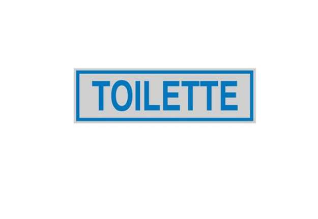 Immagine di Targhetta adesiva - TOILETTE - 16,5 x 5 cm - Cartelli Segnalatori