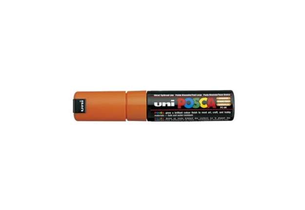 Immagine di Marcatore Uni Posca PC8K  - punta a scalpello 8mm - arancio - Uni Mitsubishi