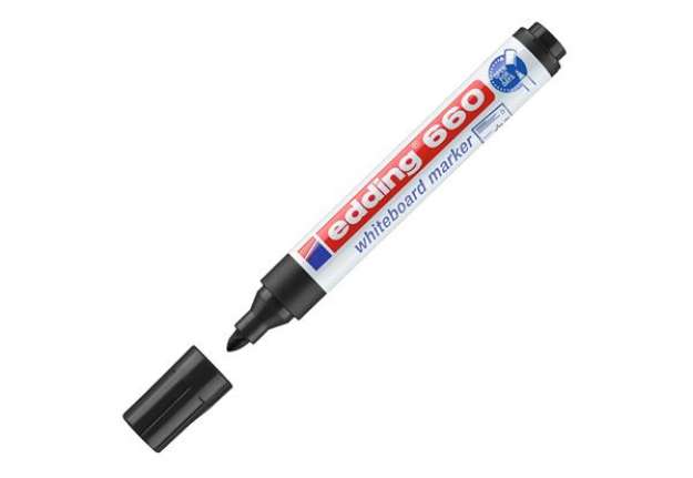 Immagine di MarcatorMarcatore per lavagne bianche 660 - punta conica - da 1,5 a 3 mm - nero - Edding