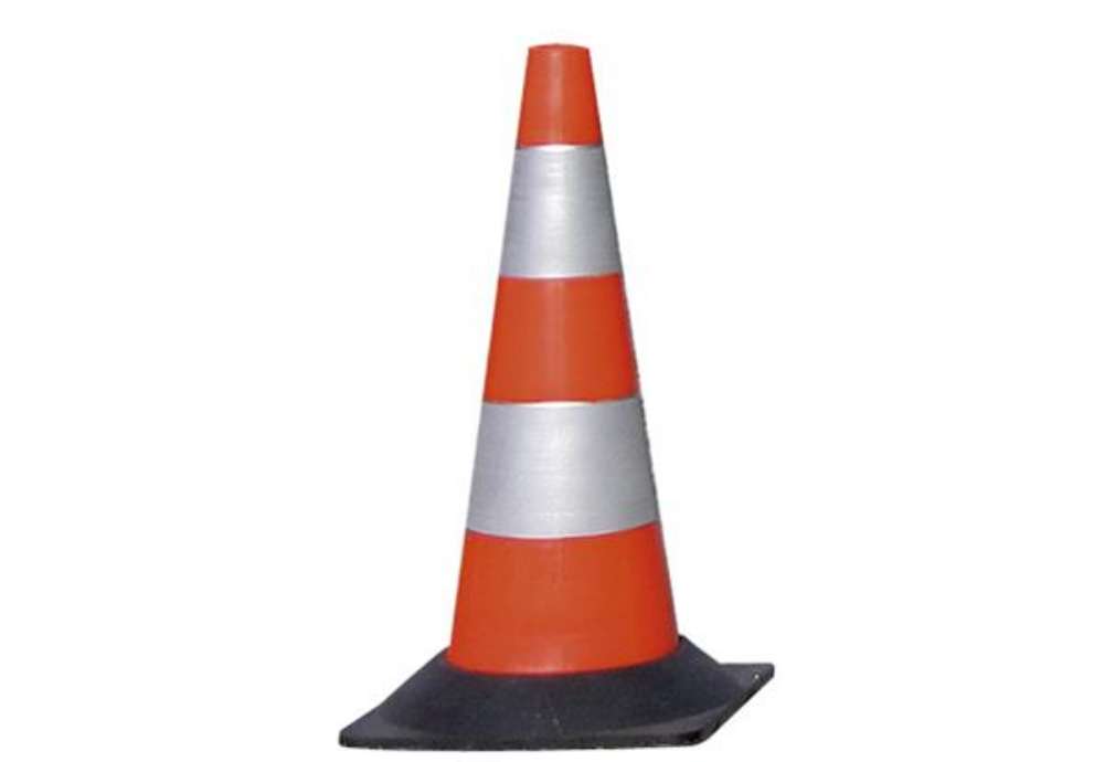 Immagine di Cono segnaletico - rifrangente - H 50 cm - bianco/rosso