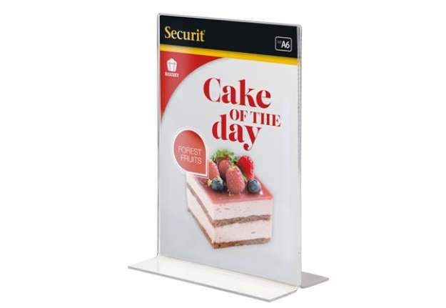 Immagine di Display Portamenù a T - 10,5 x 14,8 cm (A6) - Securit