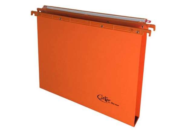 Immagine di Cartella sospesa Joker - cassetto - interasse 39 cm - fondo U - 37 x 25 cm - arancio - Bertesi