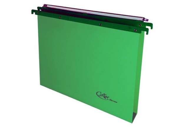 Immagine di Cartella sospesa Joker - cassetto - interasse 39 cm - fondo U  - 37 x 25 cm - verde - Bertesi